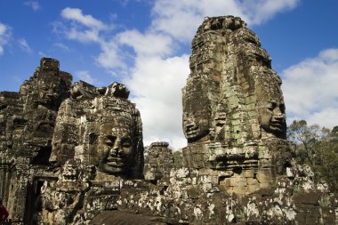 Buddha Carvings in Bayon Temple clipart