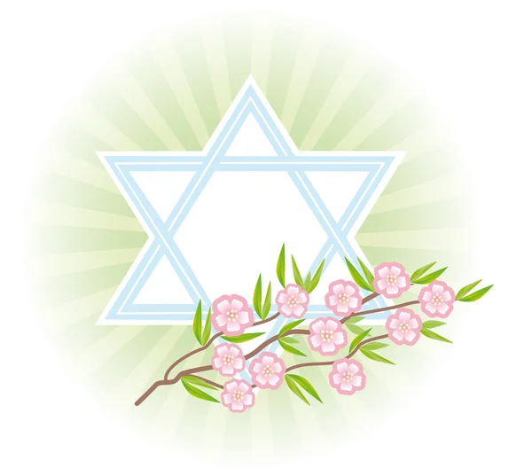 Στο Ισραήλ Στην Shvat Χρονιά Των Δέντρων Εισήλθε Στην Παράδοση — Διανυσματικό Αρχείο