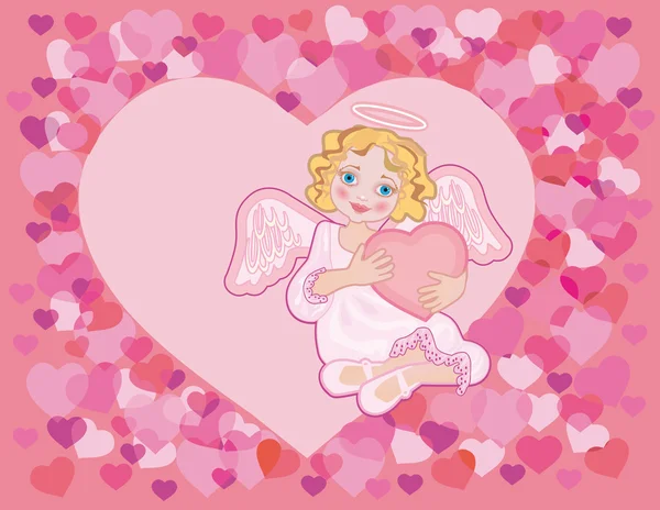 一颗心的天使 — 图库矢量图片