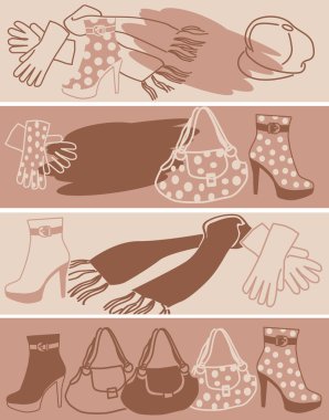 Fashionable womanish accessories clipart