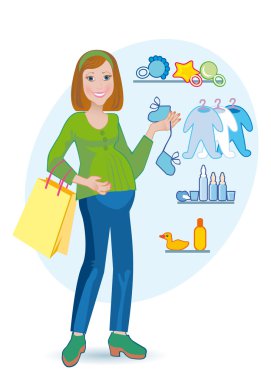 Pregnant shopping clipart