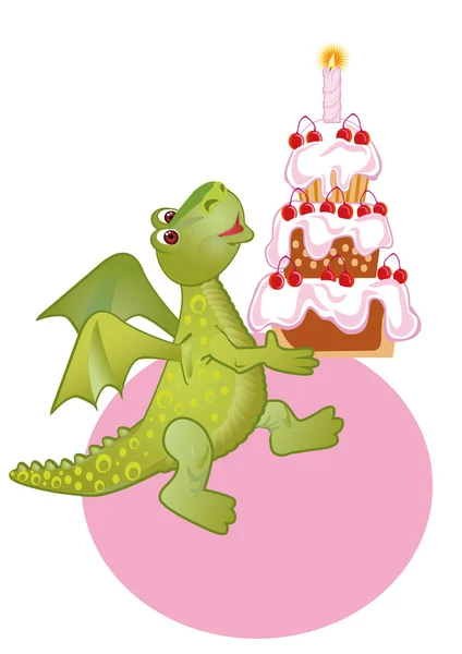 Birthday draco-girl – Stock-vektor
