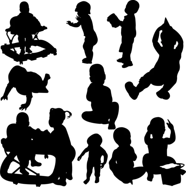 Barn och spädbarn — Stock vektor