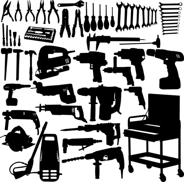 Tools silhouettes — Stock Vector