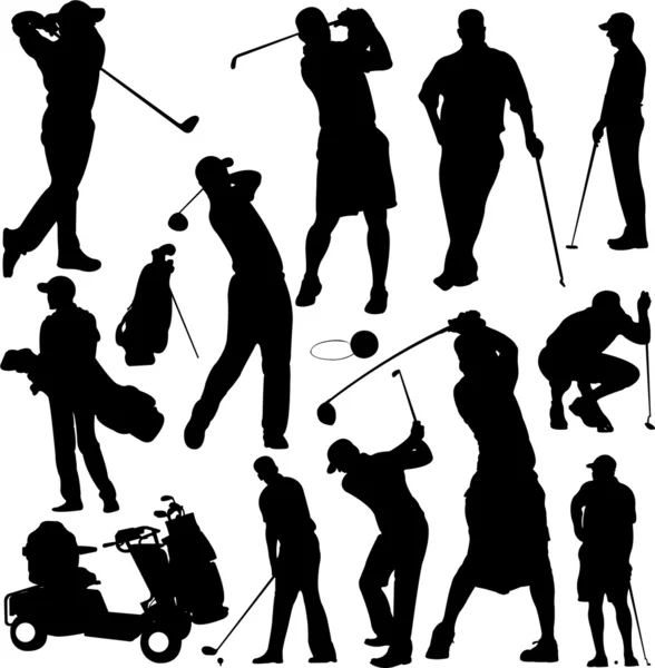 Golfisti — Vettoriale Stock