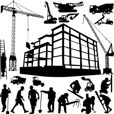 Construction objects vector clipart