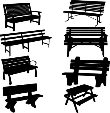 Bench silhouette clipart