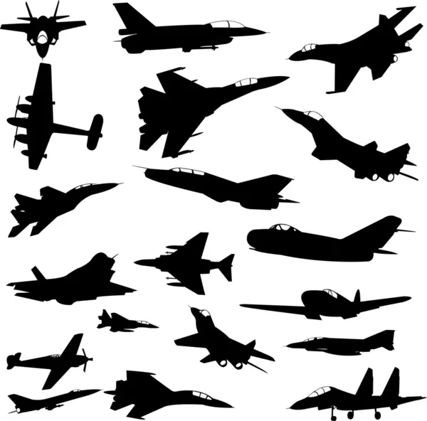 Askeri uçaklar — Stok Vektör
