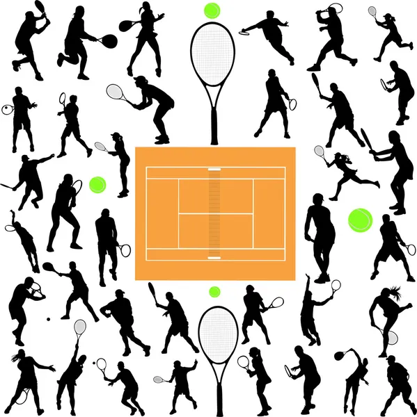 Jugadores de tenis — Vector de stock