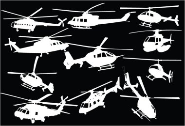 Helicopters collection 3 - vector clipart