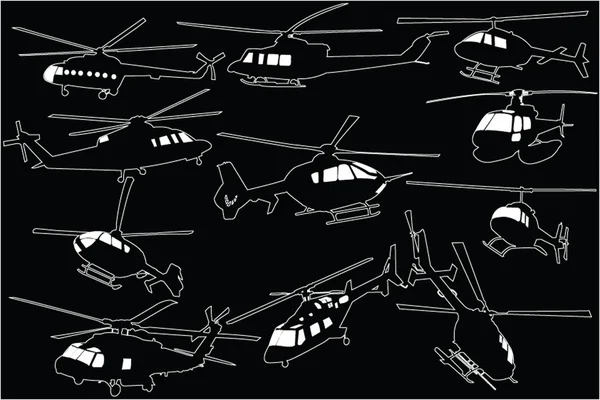 Helicopters collection 2 - vector Royalty Free Stock Illustrations