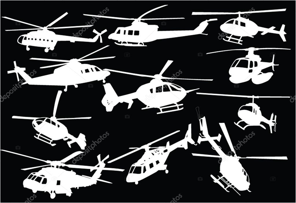 Helicopters collection 3 - vector