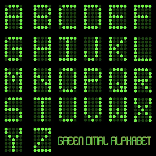 Alfabet zielony — Wektor stockowy