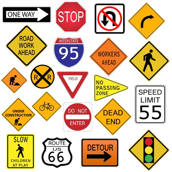 Road Signs — Stock Vector