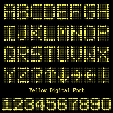 Yellow Digital Font