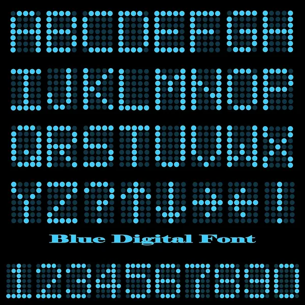 Mavi dijital yazı tipi — Stok Vektör
