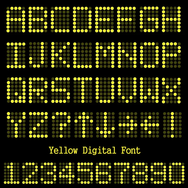 Sarı dijital yazı tipi — Stok Vektör