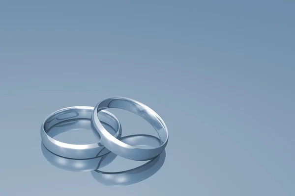 Silver Wedding Rings — Stock Photo, Image