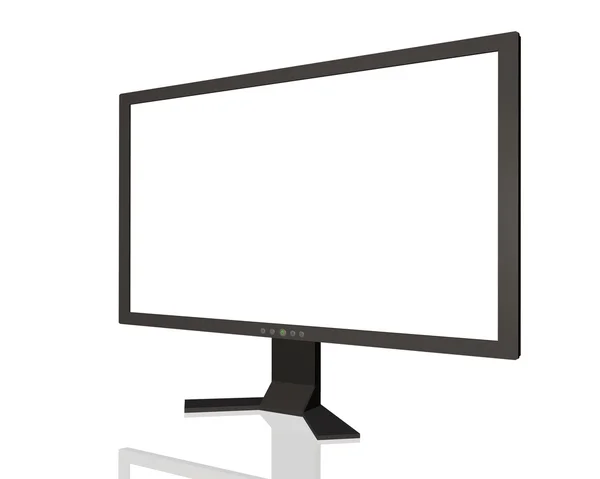 在白色背景上隔离计算机显示器的图像 — 图库照片
