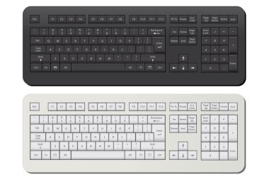 görüntü siyah ve beyaz bir arka plan üzerinde izole bir beyaz klavye.