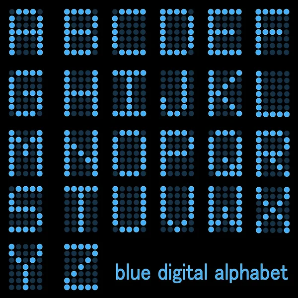 Голубой алфавит — стоковый вектор