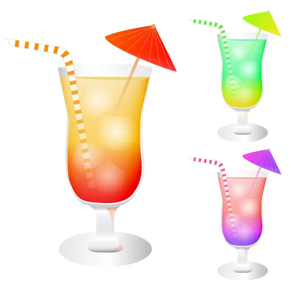 Foto Van Kleurrijke Cocktail Drinken Geïsoleerd Een Witte Achtergrond — Stockvector