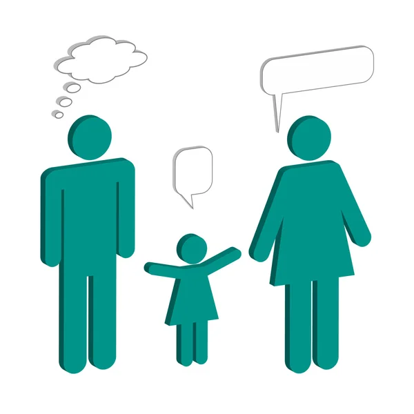 Image Colorée Une Famille Avec Bulles Chat — Image vectorielle
