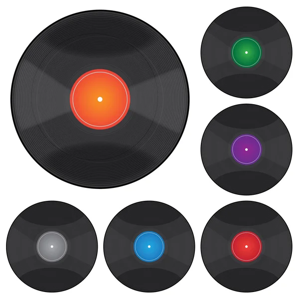 なカラフルなレコード 白い背景で隔離のイメージ — ストックベクタ