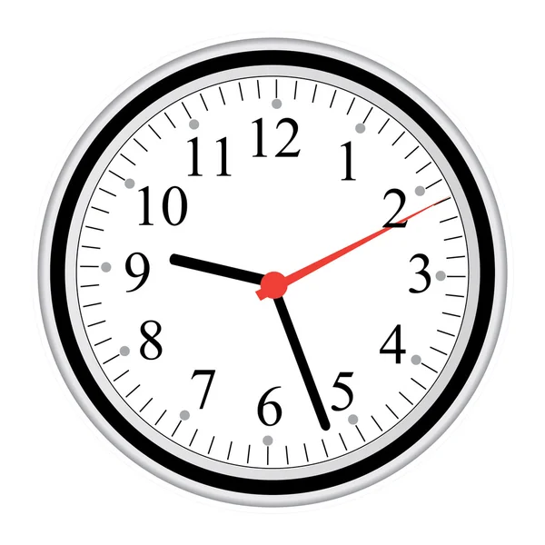 Image Une Horloge Isolée Sur Fond Blanc — Image vectorielle