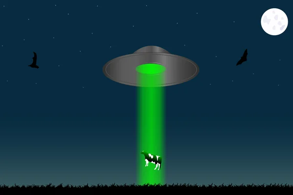 Scena UFO — Vettoriale Stock