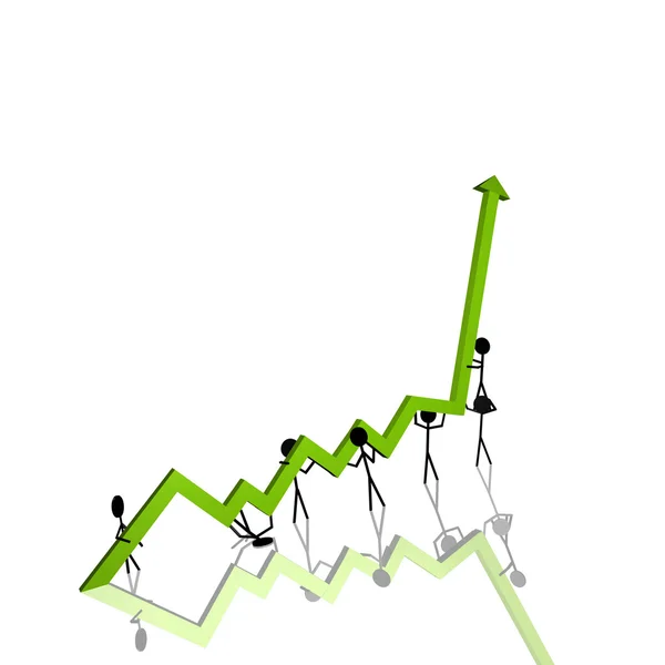 Stick Figures Holding Chart — Stock Photo, Image