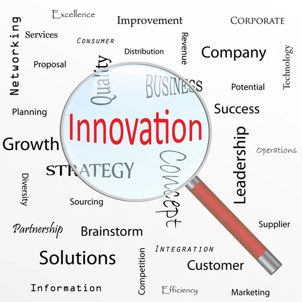 Innovációs nagyító — Stock Vector