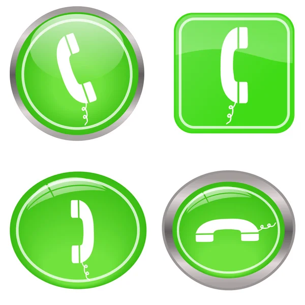 Boutons de téléphone vert — Image vectorielle