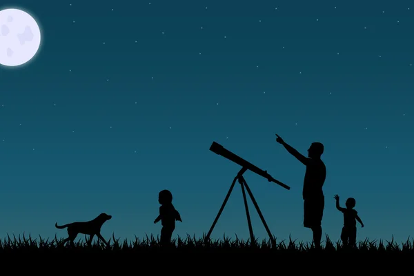 Observación de estrellas — Vector de stock