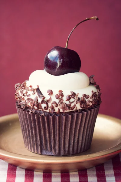 Körsbär cupcake — Stockfoto