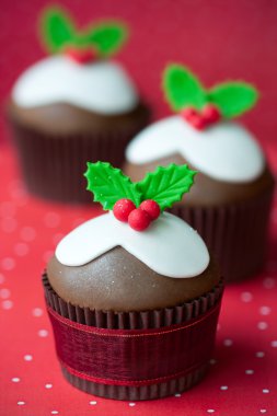 Christmas cupcakes clipart