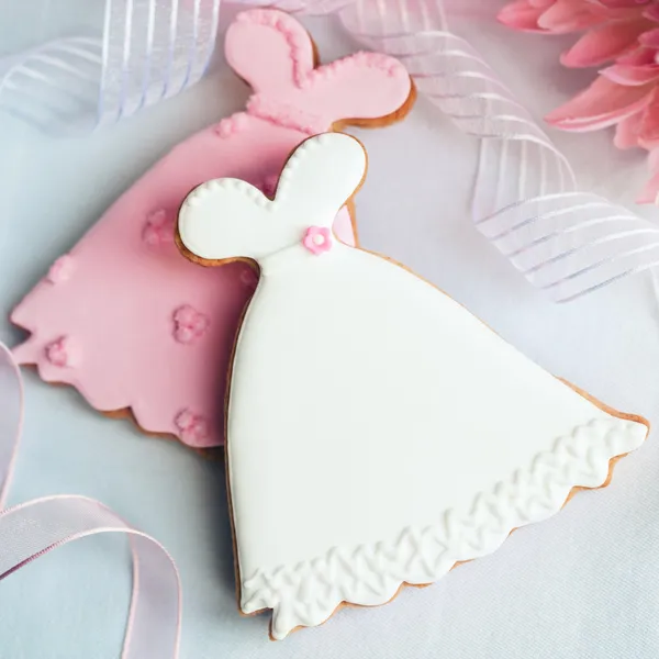 Bruiloft jurk cookies — Stockfoto