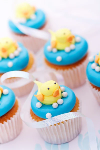 Cupcakes de chá de bebê — Fotografia de Stock