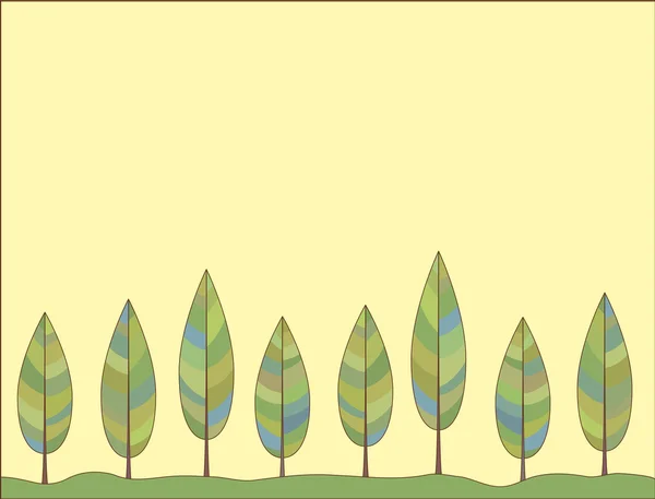 程式化的树的装饰背景 — 图库矢量图片