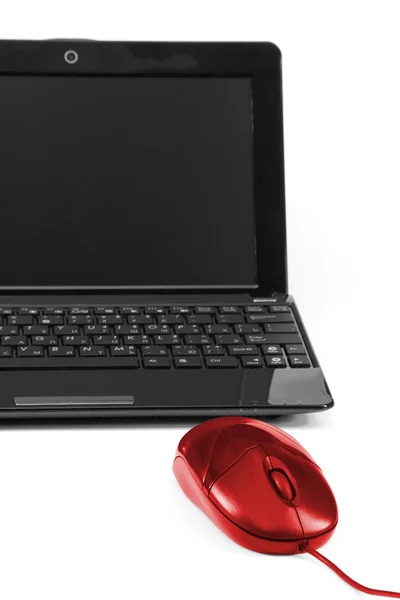 Laptop en computer muis — Stockfoto