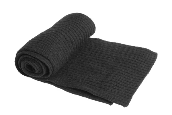 Wool Knit Scarf Black White Background — Stock Photo, Image