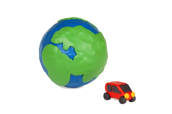 Глобус и автомобиль — стоковое фото