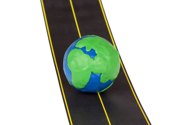 Globus auf der Autobahn — Stockfoto