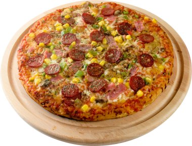 Pizza with sausage and cheese clipart