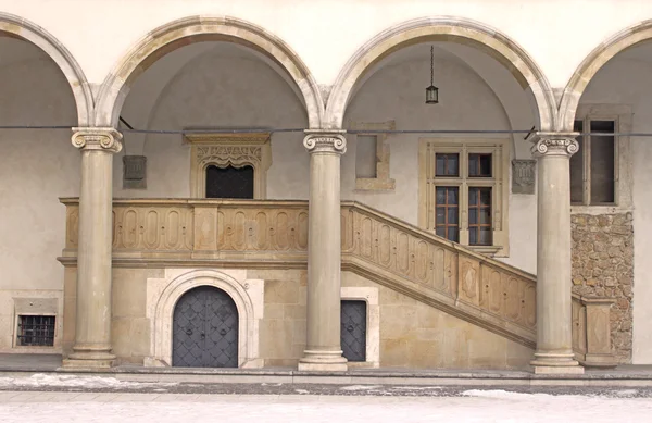 Colonna Architettonica Classica Castello Reale Wawel Cracovia Polonia — Foto Stock