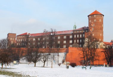 Wawel castle in the winter, Krakow clipart