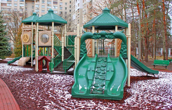 Colorful Playground in winter — Stock Photo, Image