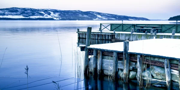 Paisagem Calma Lago Lapônia Norte Suécia — Fotografia de Stock