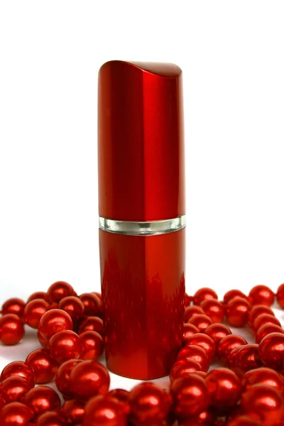 stock image Lipstick and beads