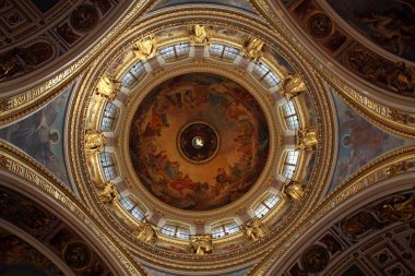st. isaac katedralinin st. Pet kubbe iç boyama